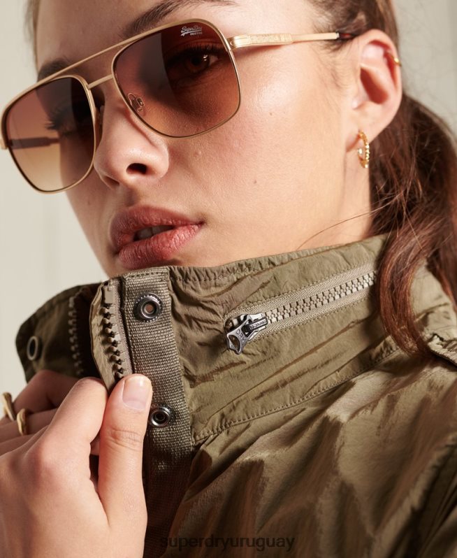 uy Superdry mujer nueva chaqueta militar m65 beige DT2N8Z5657 ropa