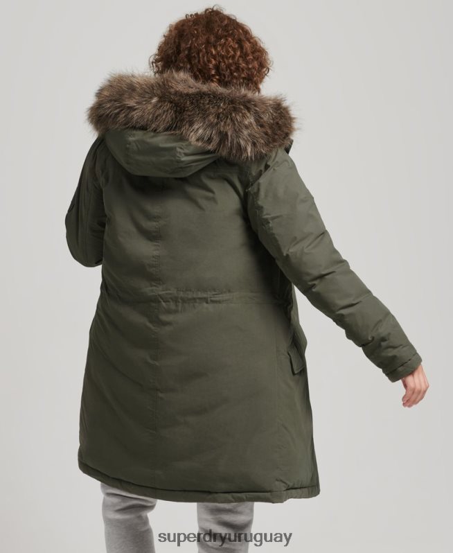 uy Superdry mujer parka abajo del everest caqui DT2N8Z3599 ropa