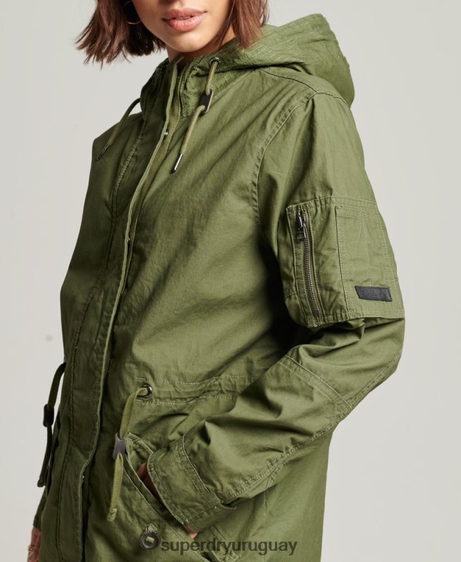 uy Superdry mujer parka de campo caqui DT2N8Z5433 ropa