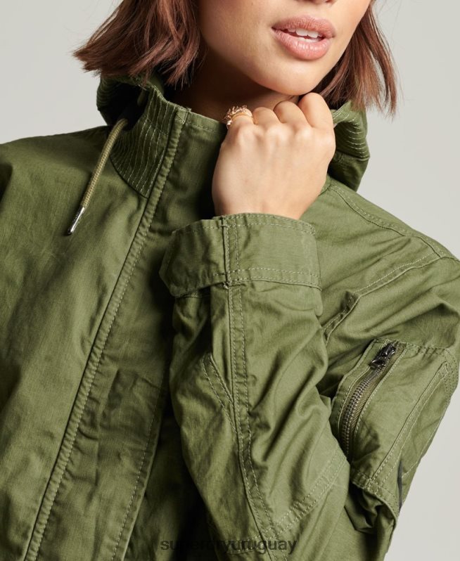 uy Superdry mujer parka de campo caqui DT2N8Z5433 ropa
