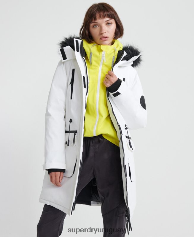 uy Superdry mujer parka de plumas aiko everest crema DT2N8Z5705 ropa