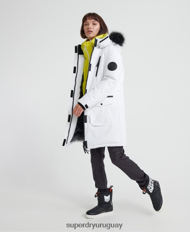 uy Superdry mujer parka de plumas aiko everest crema DT2N8Z5705 ropa