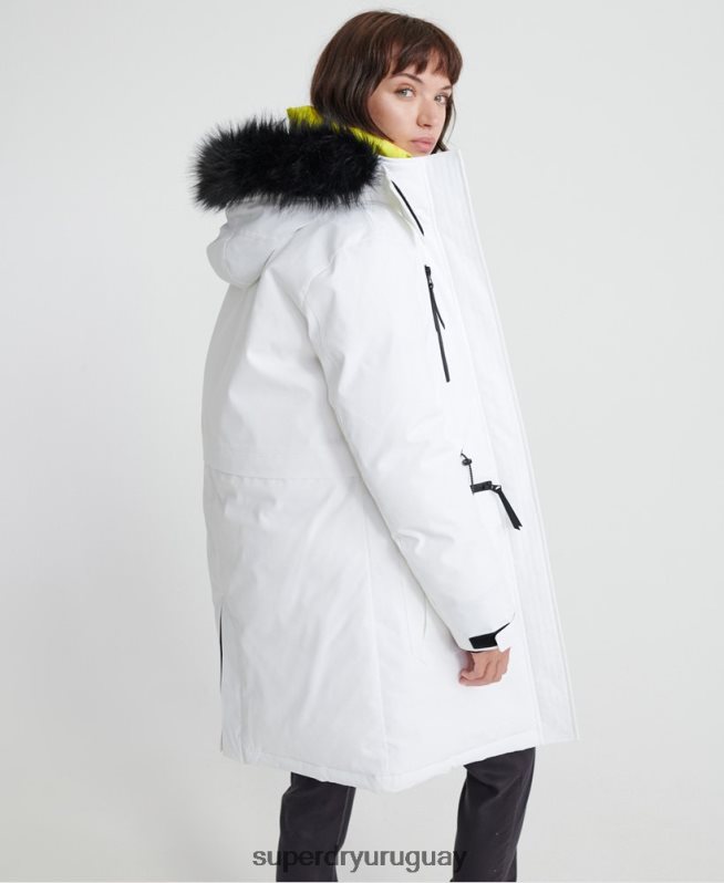 uy Superdry mujer parka de plumas aiko everest crema DT2N8Z5705 ropa