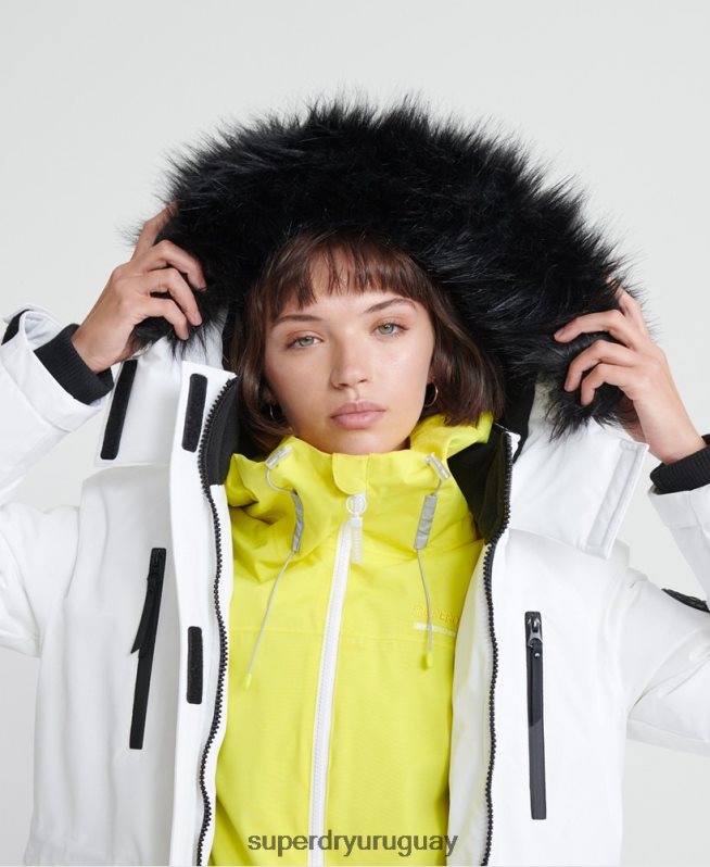uy Superdry mujer parka de plumas aiko everest crema DT2N8Z5705 ropa