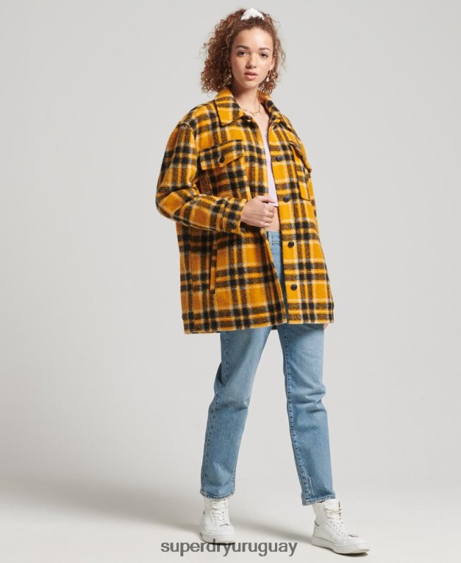 uy Superdry mujer sobrecamisa chaqueta amarillo DT2N8Z5483 ropa