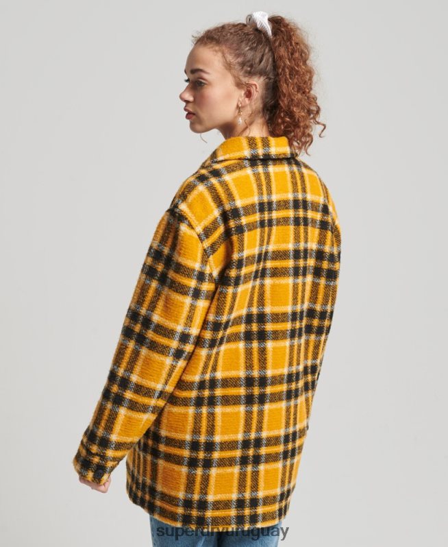 uy Superdry mujer sobrecamisa chaqueta amarillo DT2N8Z5483 ropa