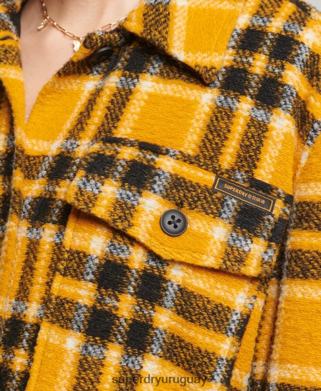 uy Superdry mujer sobrecamisa chaqueta amarillo DT2N8Z5483 ropa