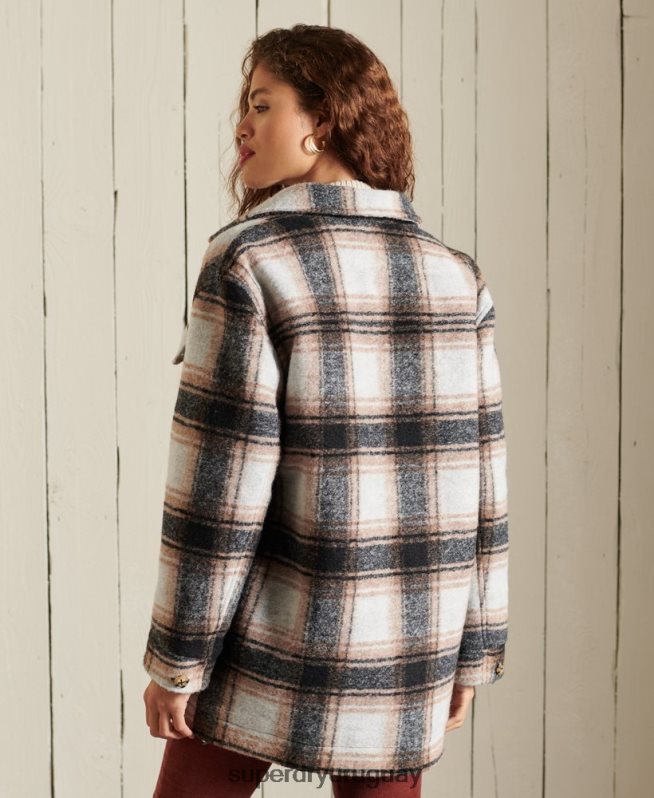uy Superdry mujer sobrecamisa chaqueta gris DT2N8Z5485 ropa