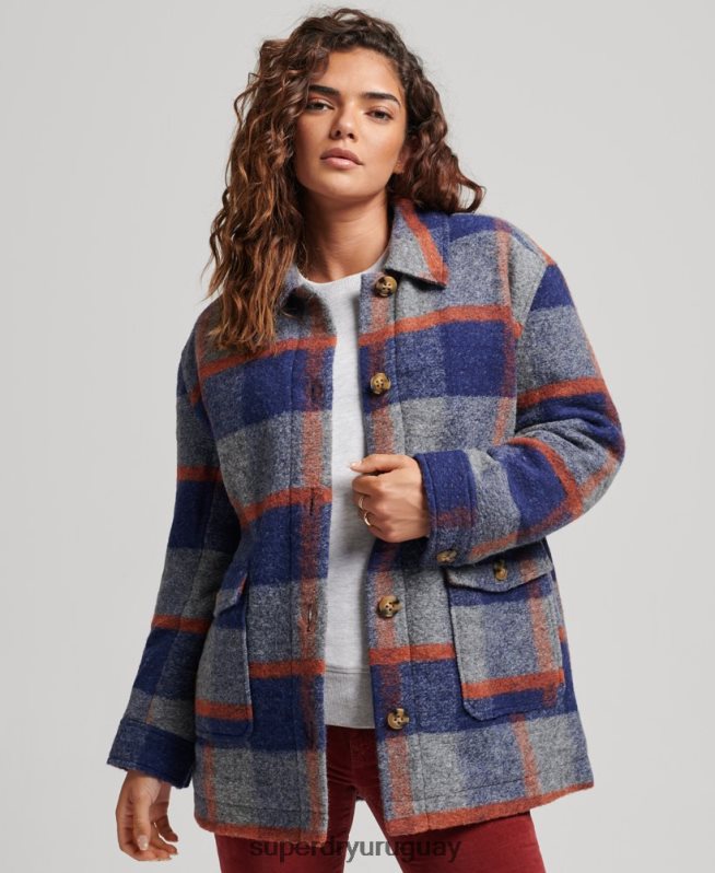 uy Superdry mujer sobrecamisa vintage azul DT2N8Z5442 ropa