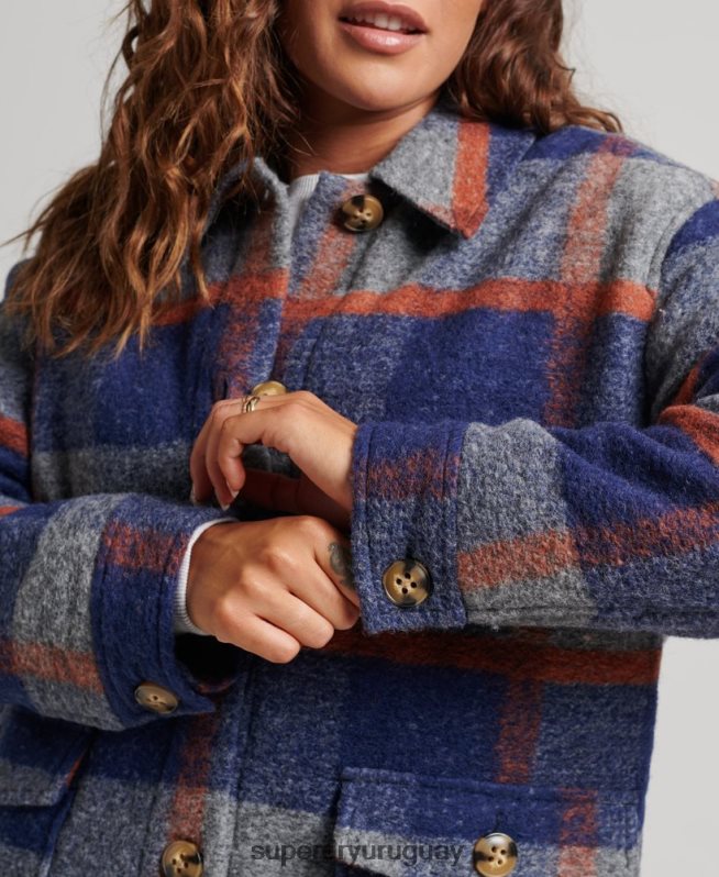 uy Superdry mujer sobrecamisa vintage azul DT2N8Z5442 ropa