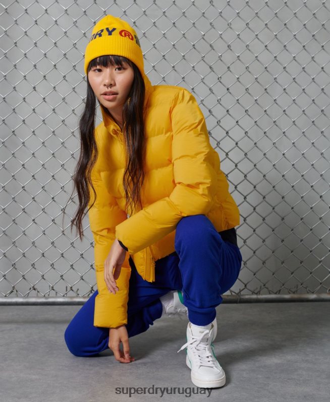 uy Superdry mujer soplador de cultivos amarillo DT2N8Z5693 ropa