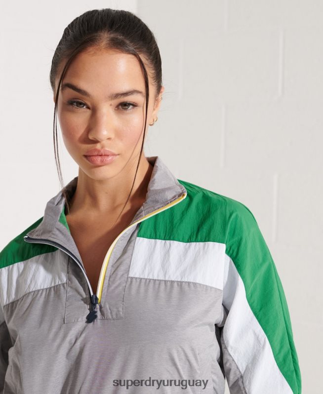 uy Superdry mujer top deportivo dolman gris DT2N8Z5645 ropa