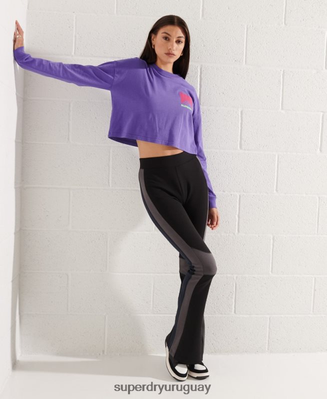 uy Superdry mujer Jogger acampanado elevado de montaña negro DT2N8Z3949 ropa