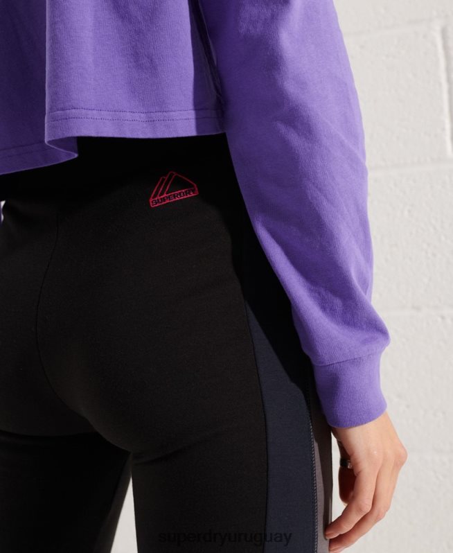 uy Superdry mujer Jogger acampanado elevado de montaña negro DT2N8Z3949 ropa