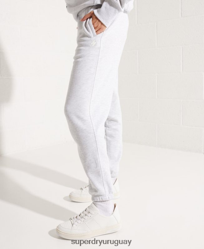 uy Superdry mujer Joggers Code Essential de algodón orgánico gris claro DT2N8Z6682 ropa