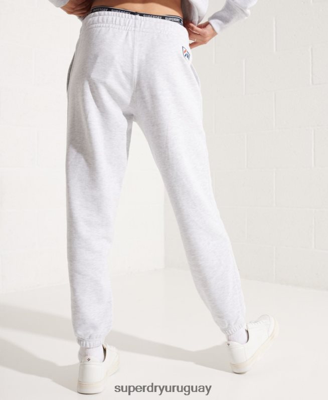 uy Superdry mujer Joggers Code Essential de algodón orgánico gris claro DT2N8Z6682 ropa