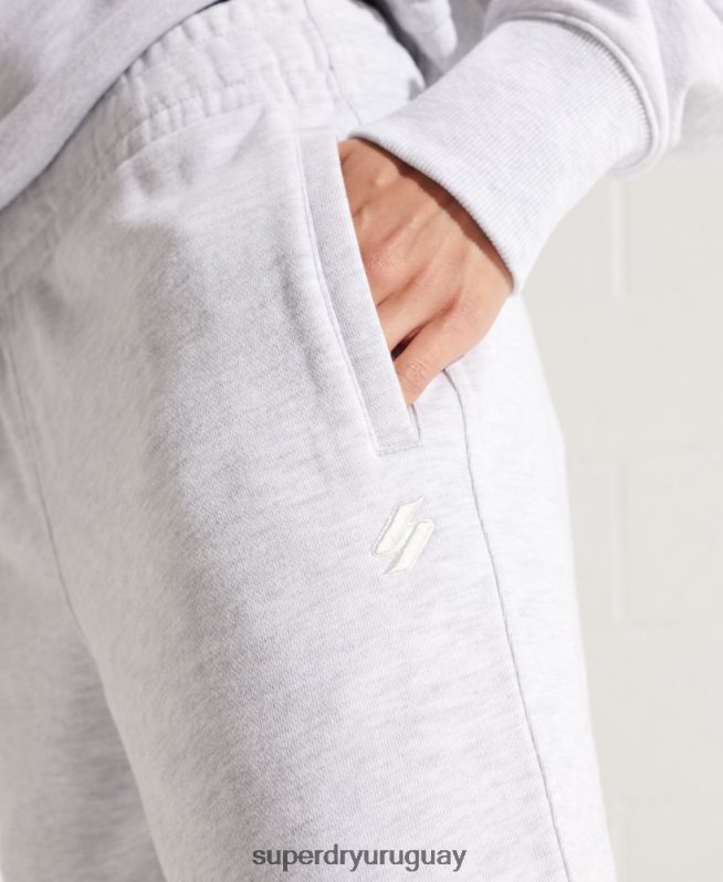 uy Superdry mujer Joggers Code Essential de algodón orgánico gris claro DT2N8Z6682 ropa