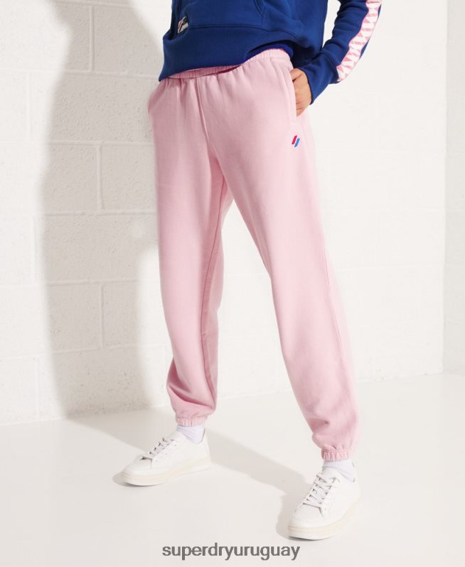 uy Superdry mujer Joggers Code Essential de algodón orgánico rosa DT2N8Z6599 ropa