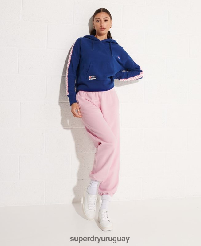 uy Superdry mujer Joggers Code Essential de algodón orgánico rosa DT2N8Z6599 ropa