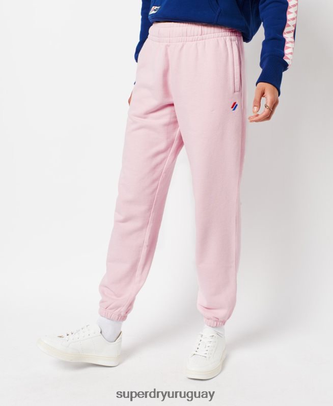 uy Superdry mujer Joggers Code Essential de algodón orgánico rosa DT2N8Z6599 ropa