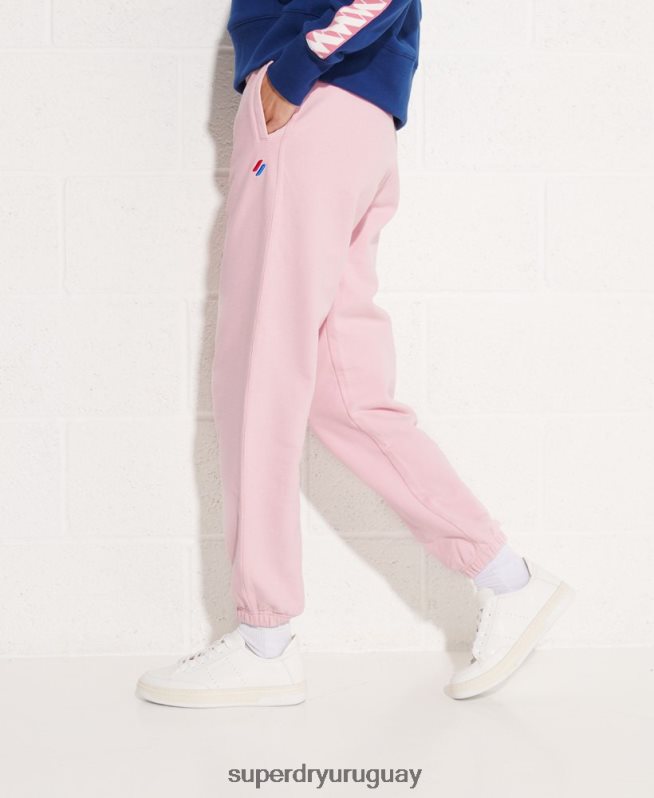 uy Superdry mujer Joggers Code Essential de algodón orgánico rosa DT2N8Z6599 ropa
