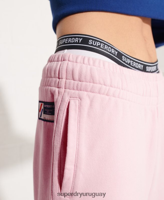 uy Superdry mujer Joggers Code Essential de algodón orgánico rosa DT2N8Z6599 ropa