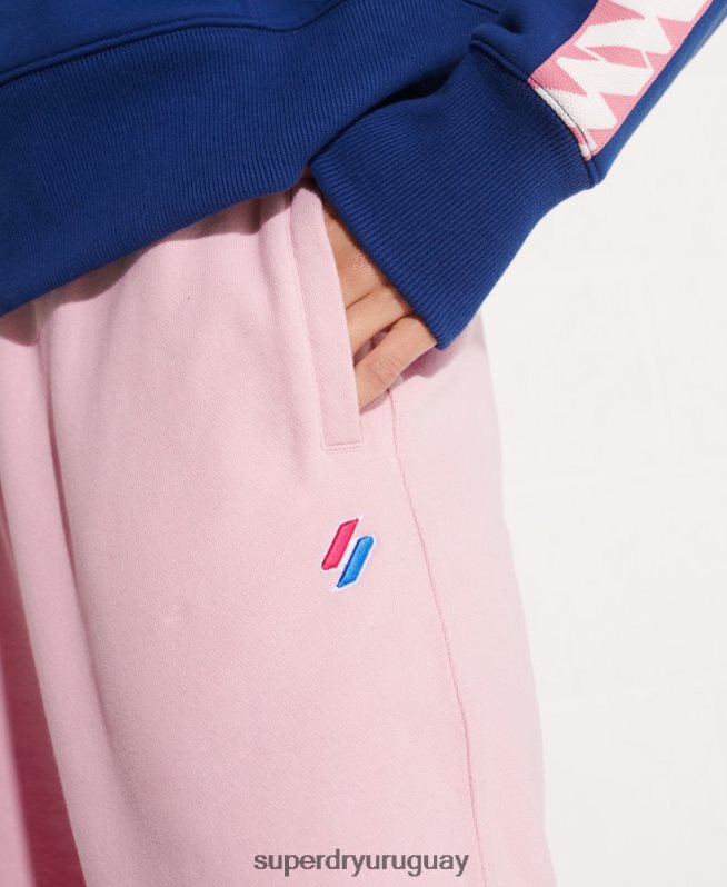 uy Superdry mujer Joggers Code Essential de algodón orgánico rosa DT2N8Z6599 ropa