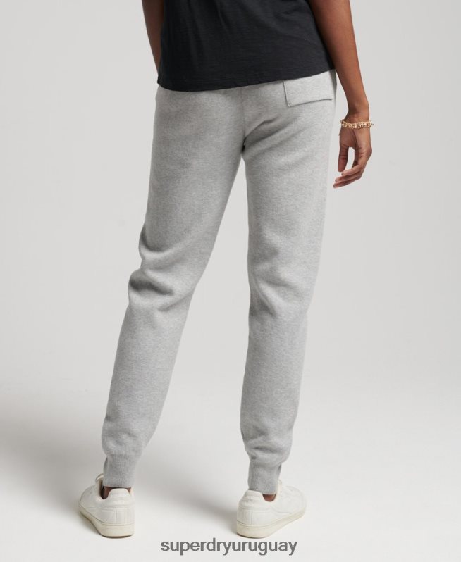 uy Superdry mujer Joggers básicos de algodón orgánico gris claro DT2N8Z6663 ropa