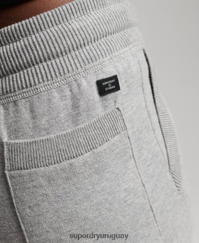 uy Superdry mujer Joggers básicos de algodón orgánico gris claro DT2N8Z6663 ropa