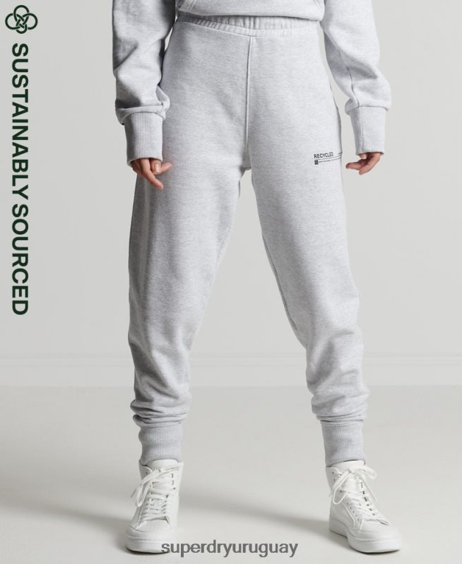 uy Superdry mujer Joggers con microtop reciclados gris claro DT2N8Z6687 ropa