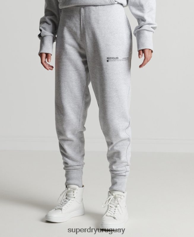 uy Superdry mujer Joggers con microtop reciclados gris claro DT2N8Z6687 ropa