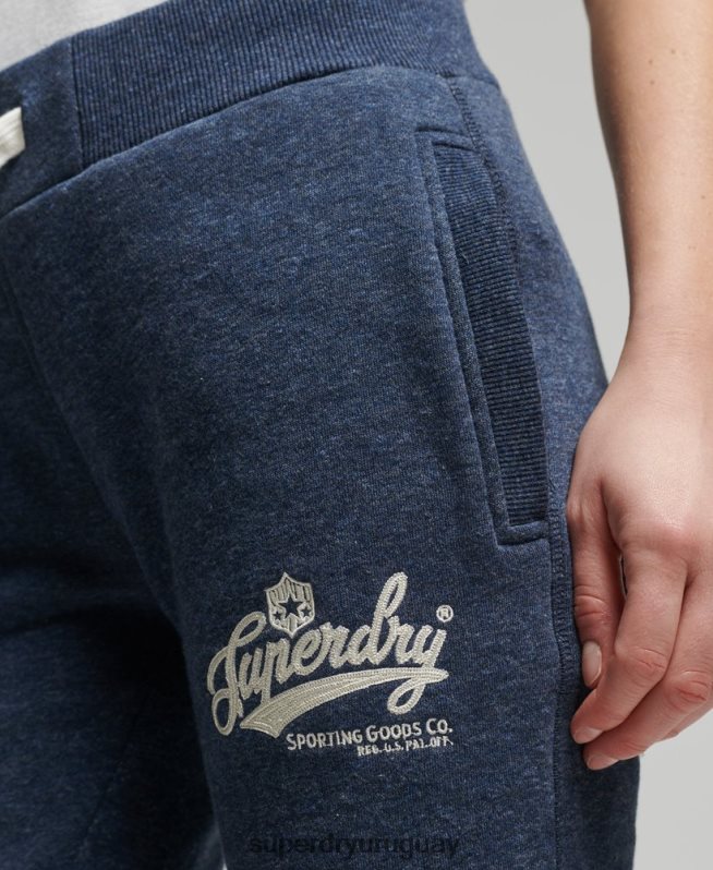 uy Superdry mujer Joggers universitarios estilo script vintage Armada DT2N8Z6714 ropa