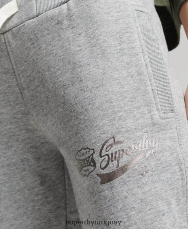 uy Superdry mujer Joggers universitarios estilo script vintage gris DT2N8Z6578 ropa