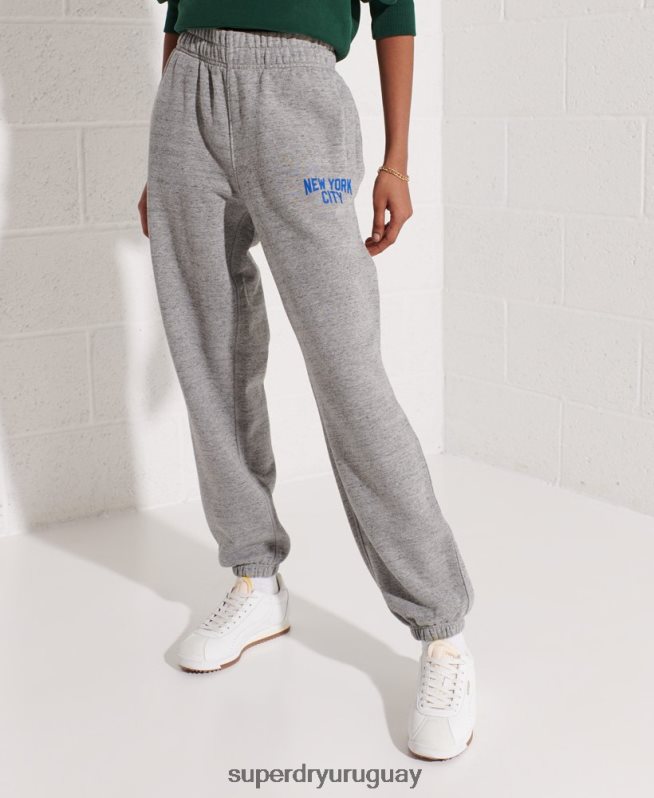 uy Superdry mujer corredores de la universidad de la ciudad gris claro DT2N8Z6563 ropa