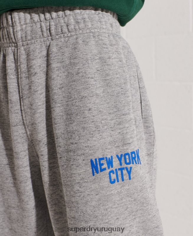 uy Superdry mujer corredores de la universidad de la ciudad gris claro DT2N8Z6563 ropa