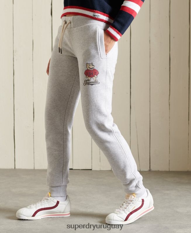 uy Superdry mujer corredores universitarios gris claro DT2N8Z3934 ropa