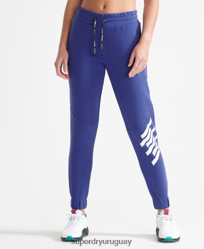 uy Superdry mujer joggers básicos de tren azul DT2N8Z6354 ropa