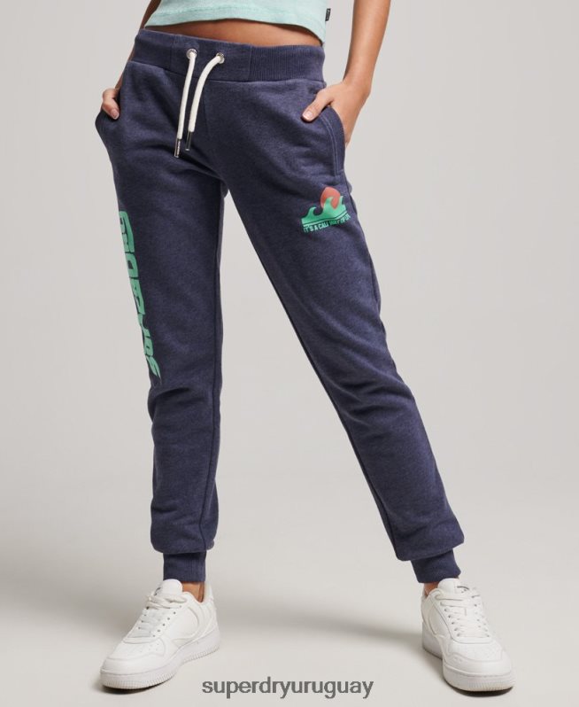 uy Superdry mujer joggers cali sin cepillar con aberturas Armada DT2N8Z3916 ropa