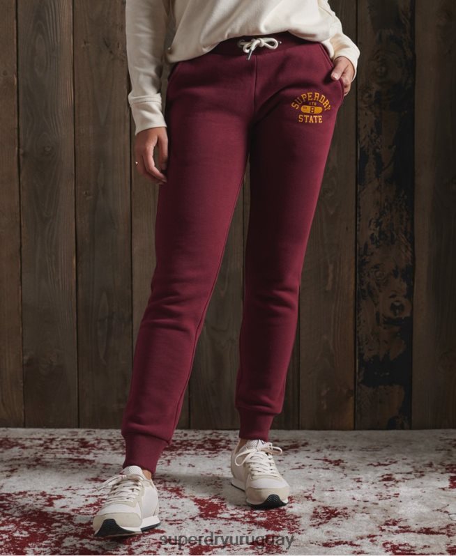 uy Superdry mujer joggers clásicos de atletismo rojo DT2N8Z3945 ropa