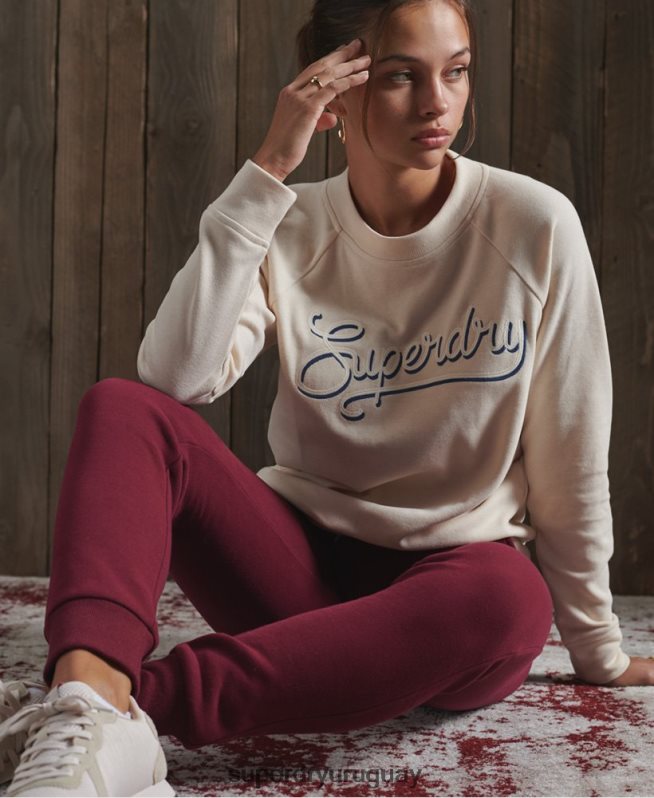 uy Superdry mujer joggers clásicos de atletismo rojo DT2N8Z3945 ropa