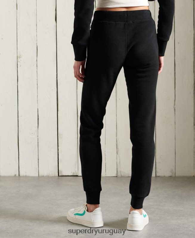 uy Superdry mujer joggers clásicos etiqueta naranja negro DT2N8Z3947 ropa
