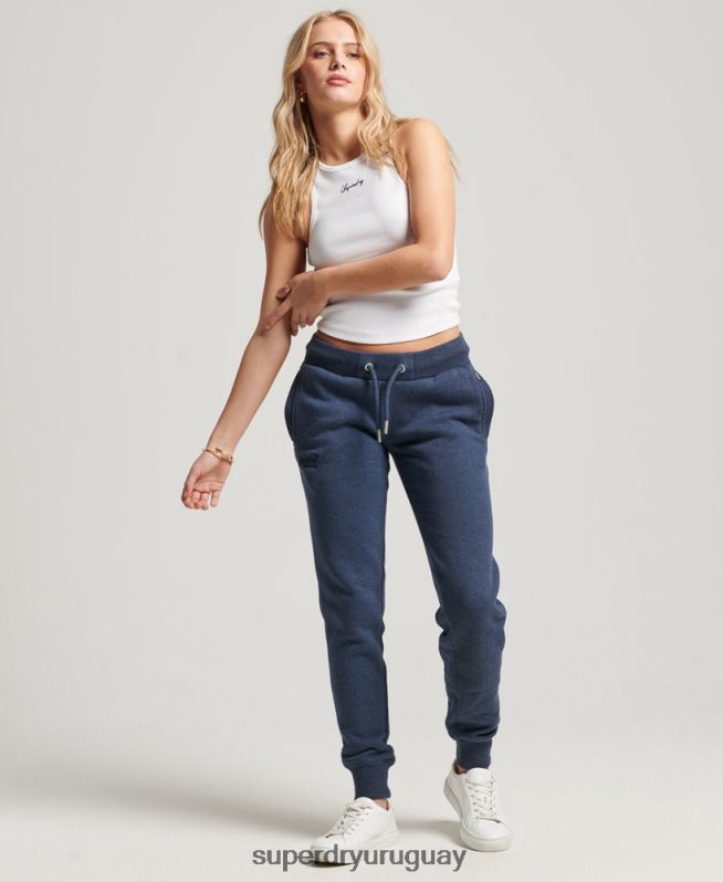 uy Superdry mujer joggers con logo bordado Armada DT2N8Z3898 ropa