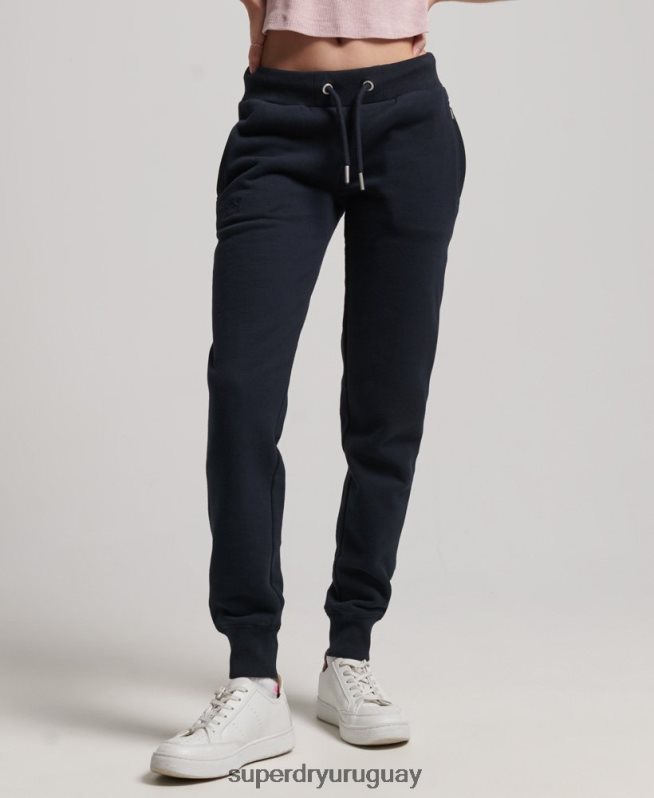 uy Superdry mujer joggers con logo bordado Armada DT2N8Z3906 ropa