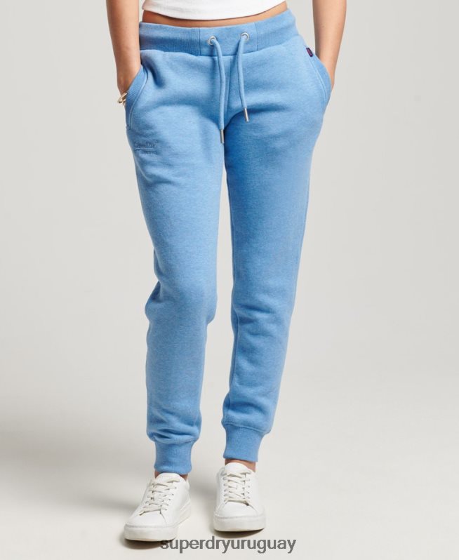 uy Superdry mujer joggers con logo bordado azul DT2N8Z2265 ropa