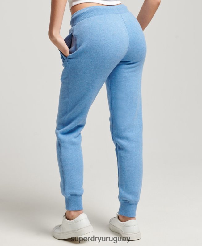uy Superdry mujer joggers con logo bordado azul DT2N8Z2265 ropa
