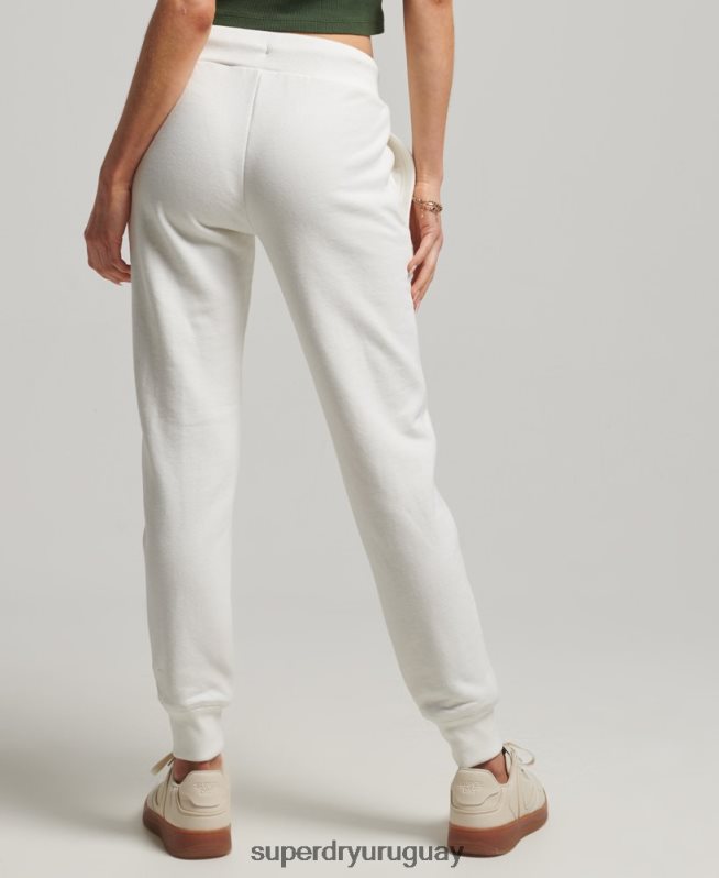 uy Superdry mujer joggers con logo bordado blanco DT2N8Z2308 ropa