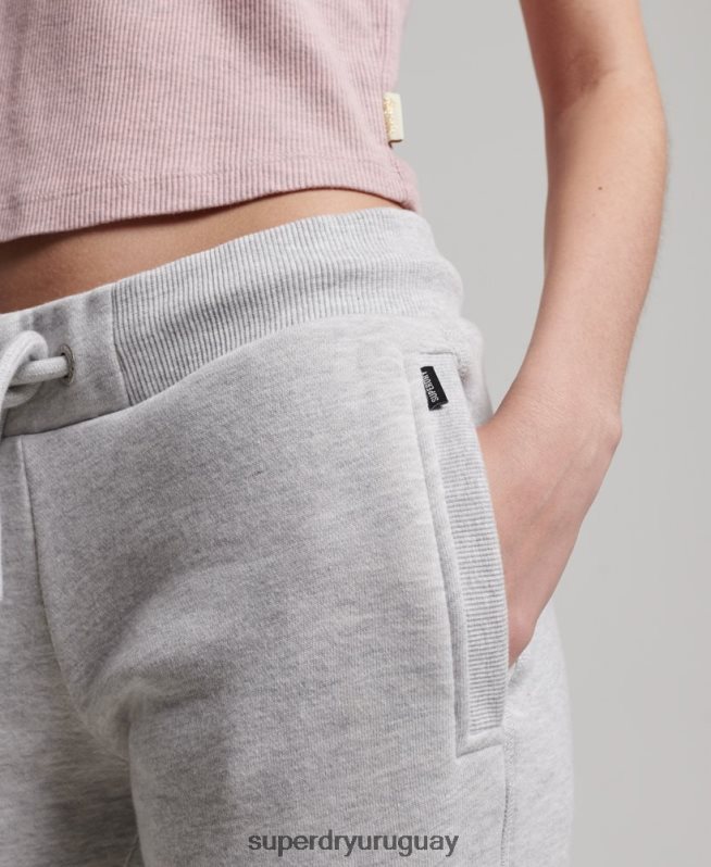 uy Superdry mujer joggers con logo bordado gris claro DT2N8Z3896 ropa