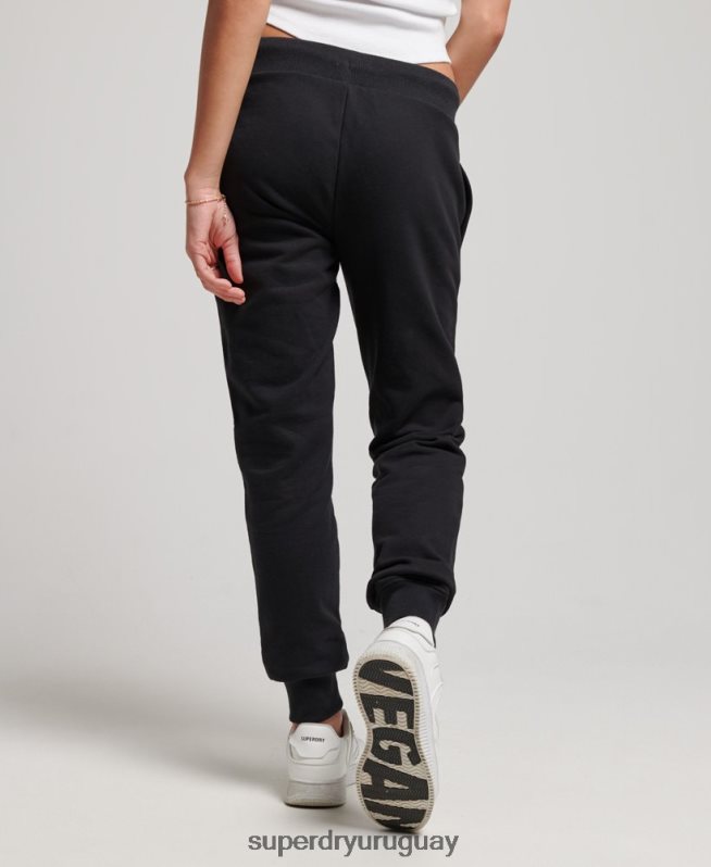 uy Superdry mujer joggers con logo bordado negro DT2N8Z3903 ropa