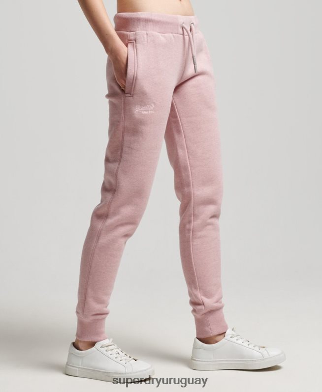 uy Superdry mujer joggers con logo bordado rosa DT2N8Z3911 ropa