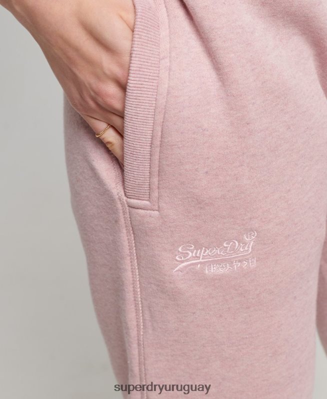 uy Superdry mujer joggers con logo bordado rosa DT2N8Z3911 ropa